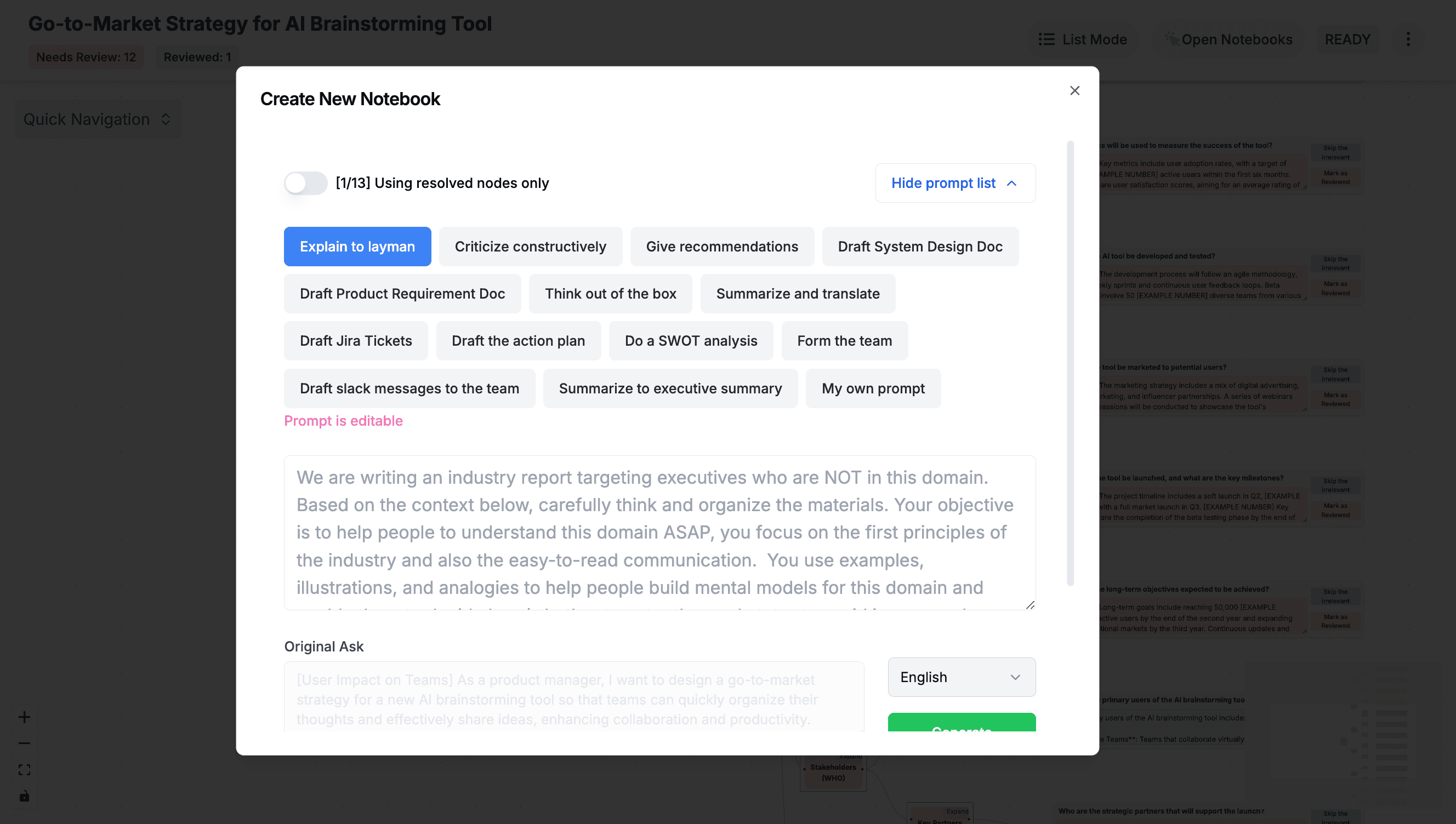 Illustration for Generate Actionable Notebooks